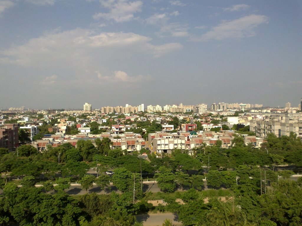 Panoramic view of Greater Noida residential sectors