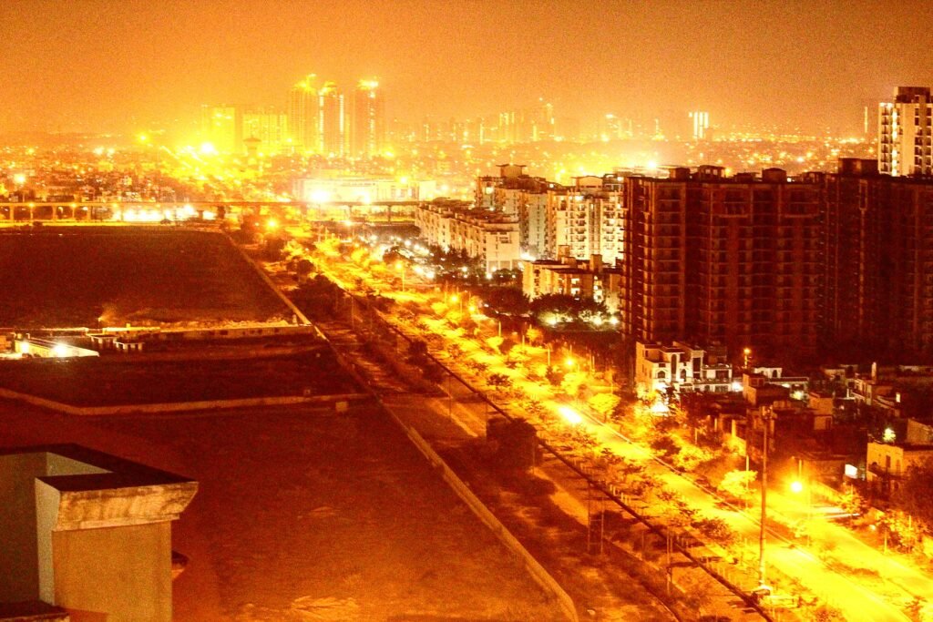 Greater Noida skyline at night