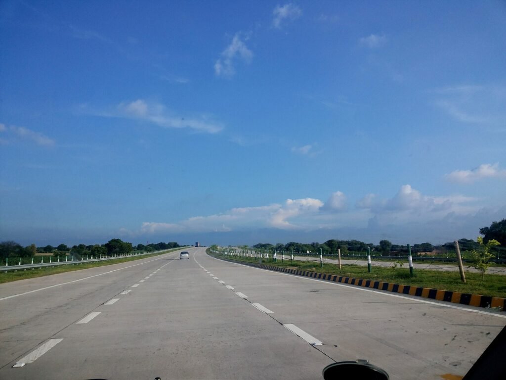 Yamuna Expressway road leading towards the Jewar airport area